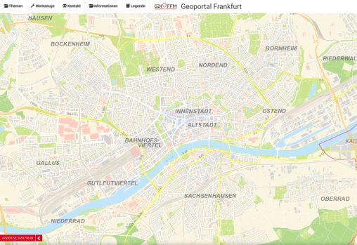 Das neue Geoportal Frankfurt ist online